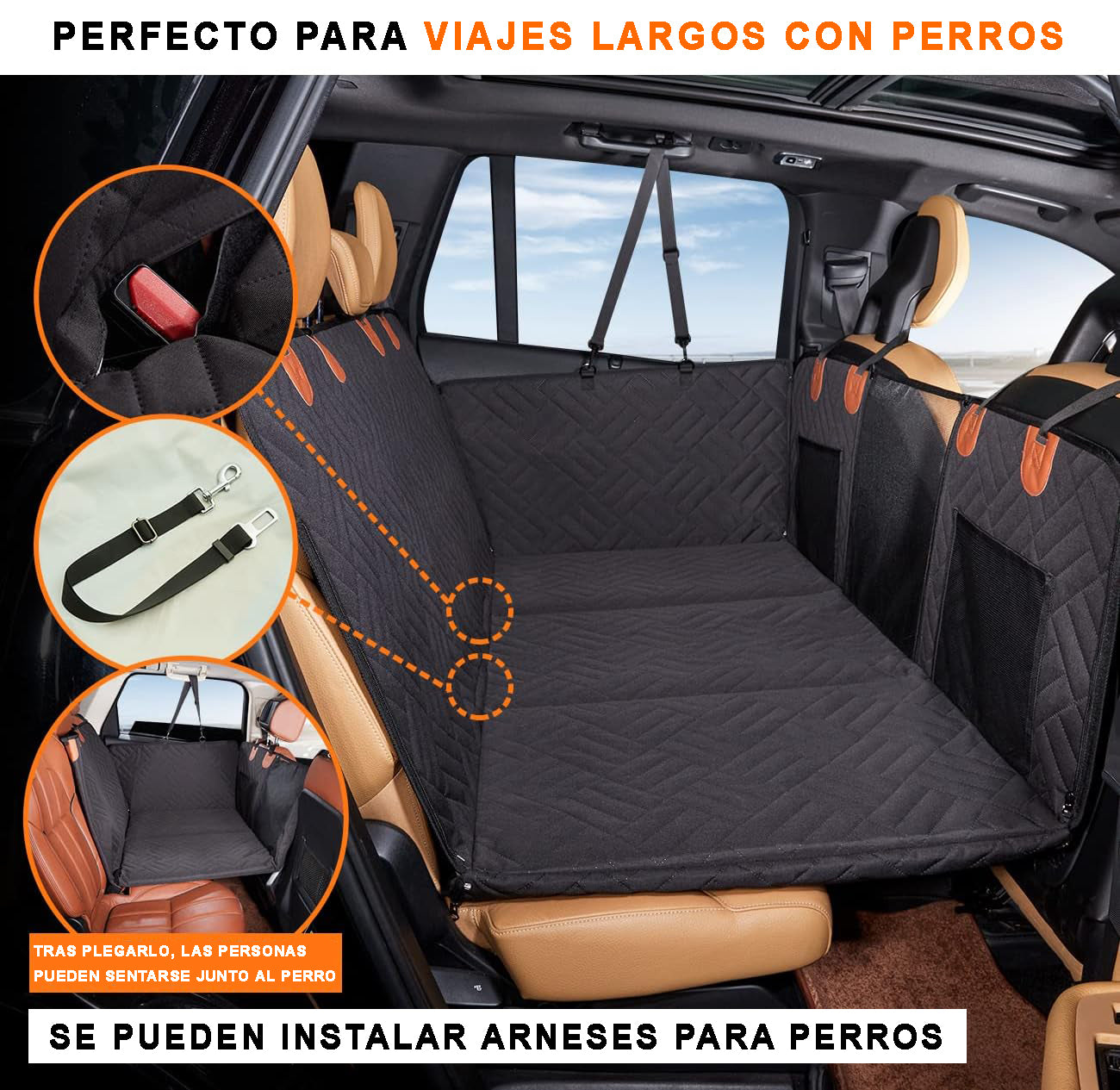 PetViajero™ Extensor de Asiento de Coche con Fondo Rígido